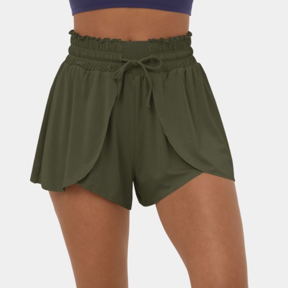 HALARA Frill High Waisted Elastic Waistband Flowy Short